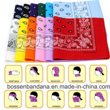 OEM Produce Cheap Customized Promotionnel Double imprimé 100% coton Paisley Cowboy Bandanas